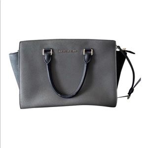 Michael Kors Large Selma Saffino Leather Satchel
